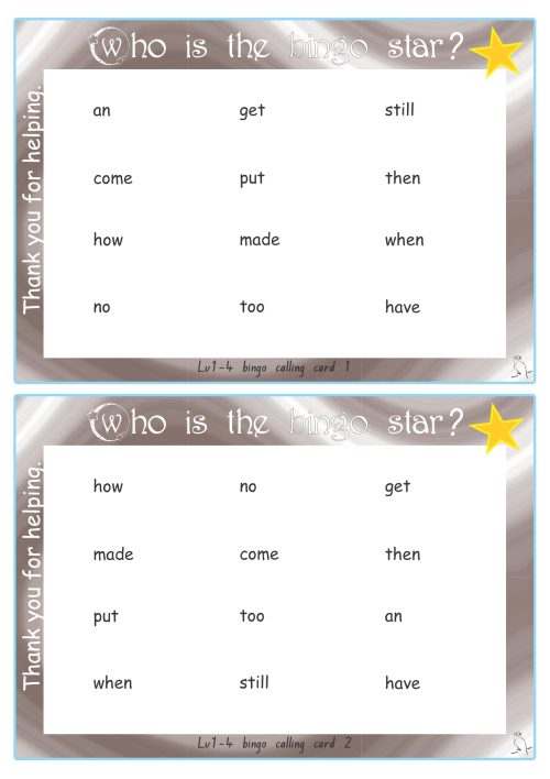 Sightword Bingo Pop Lv1-4 - Image 3