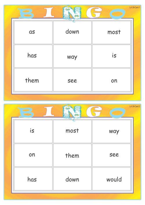 Sightword Bingo Pop Lv1-8 - Image 2