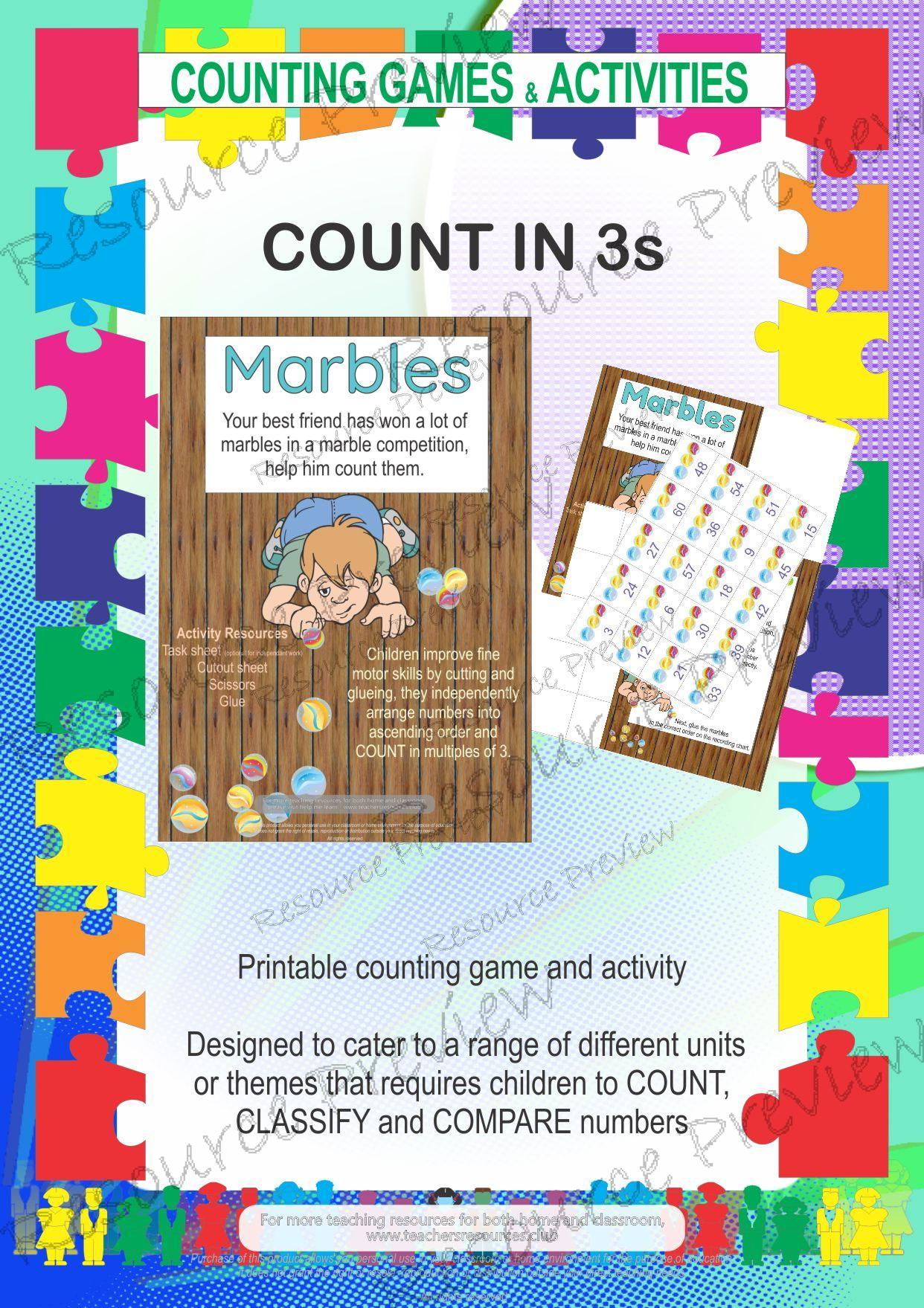 Counting Marbles in multiples of 3
