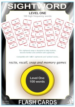 Sightword flash cards Lv1 - 100 words