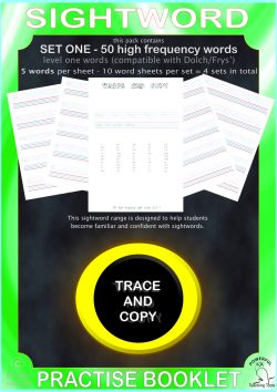 Sightword practice booklet Lv1-1-50words
