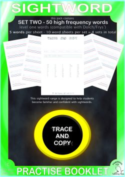 Sightword practice booklet Lv1-2-50words