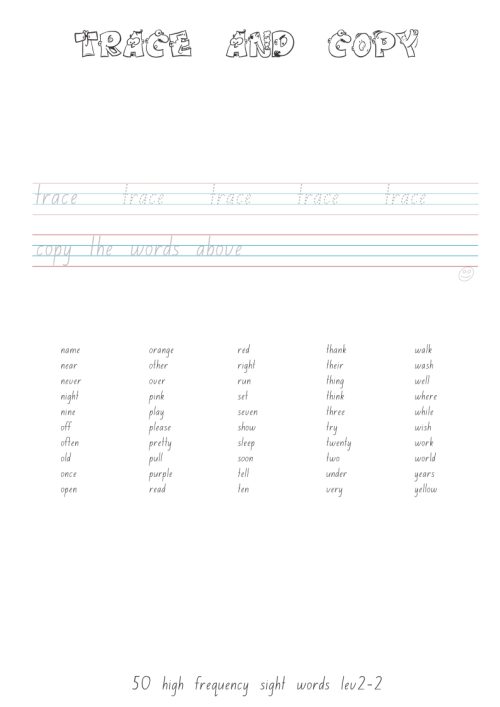 Sightword practice booklet Lv2-2-50words - Image 2