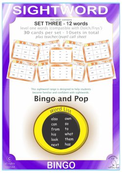 Sightword Bingo Pop Lv1-3