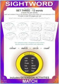 Sightword Match Lv1-3