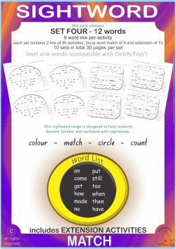 Sightword Match Lv1-4