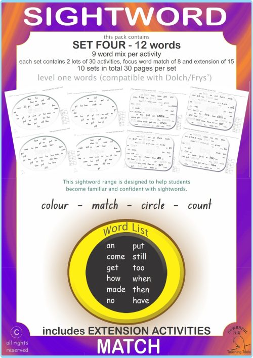 Sightword Match Lv1-4