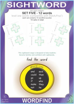 Sightword Word Find Lv1-5