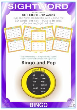 Sightword Bingo Pop Lv1-8