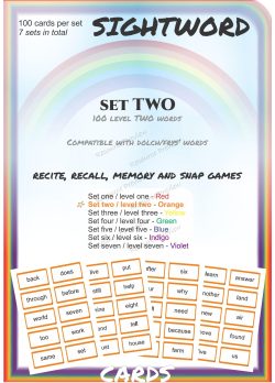 Sightword flashcards Lev 2