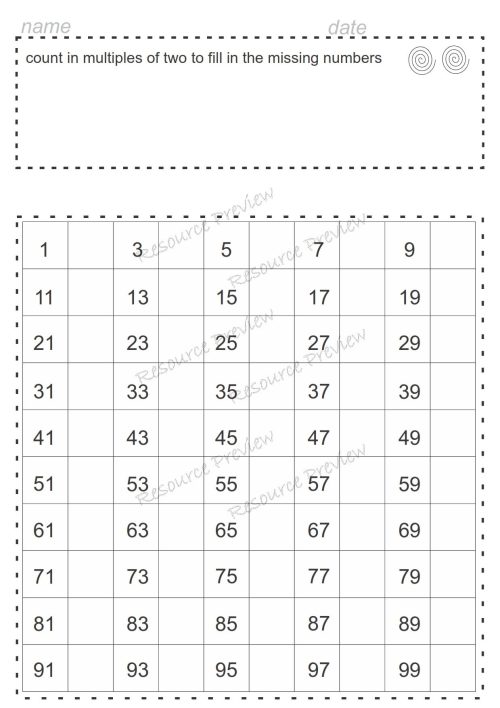 Hundred chart skip counting activities 2,3,5,10 - Image 2