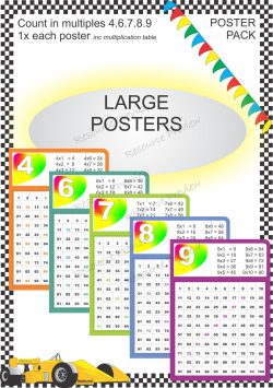 *BUNDLE  A3 Posters - Skip Counting and multiplication  4.6.7.8.9