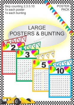 *BUNDLE A3 Poster pack - Skip counting and bunting 2.3.5.7
