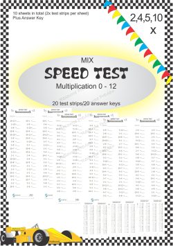 Number Facts Speed Tests Multiplication 2,4,5,10 x