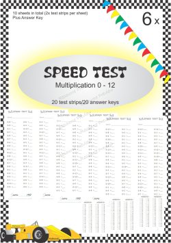 Number Facts Speed Tests Multiplication 6x