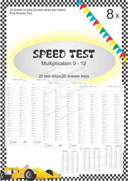 Number Facts Speed Tests Multiplication 8x