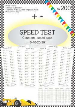 Number Facts Speed Tests: Count on/back 0-3 to multiples of 10