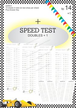 Number Facts Speed Tests: Doubles+1 to 14 (addition)