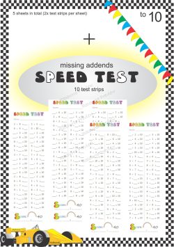 Number Facts Speed Tests: Rainbow facts to 10