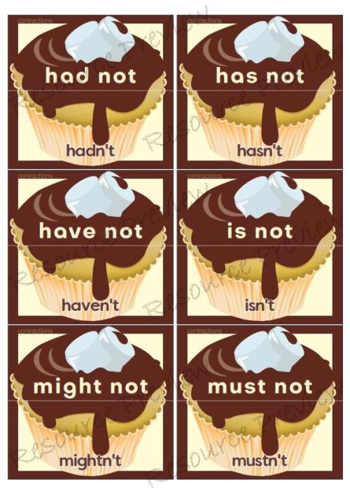 Contraction cards  - not