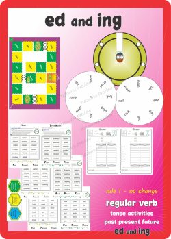 Verb tense activities ed and ing rule 1 no change