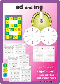 Verb tense activities ed and ing rule 3 drop it