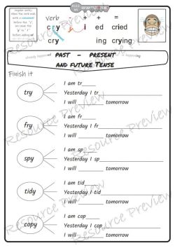 Regular Verb simple tense activity