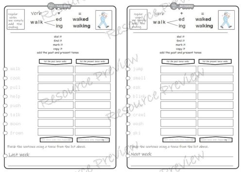 Verb tense activities ed and ing rule 1 no change - Image 8