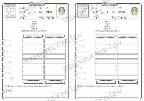 Verb tense activities ed and ing rule 4 swap it - Image 6