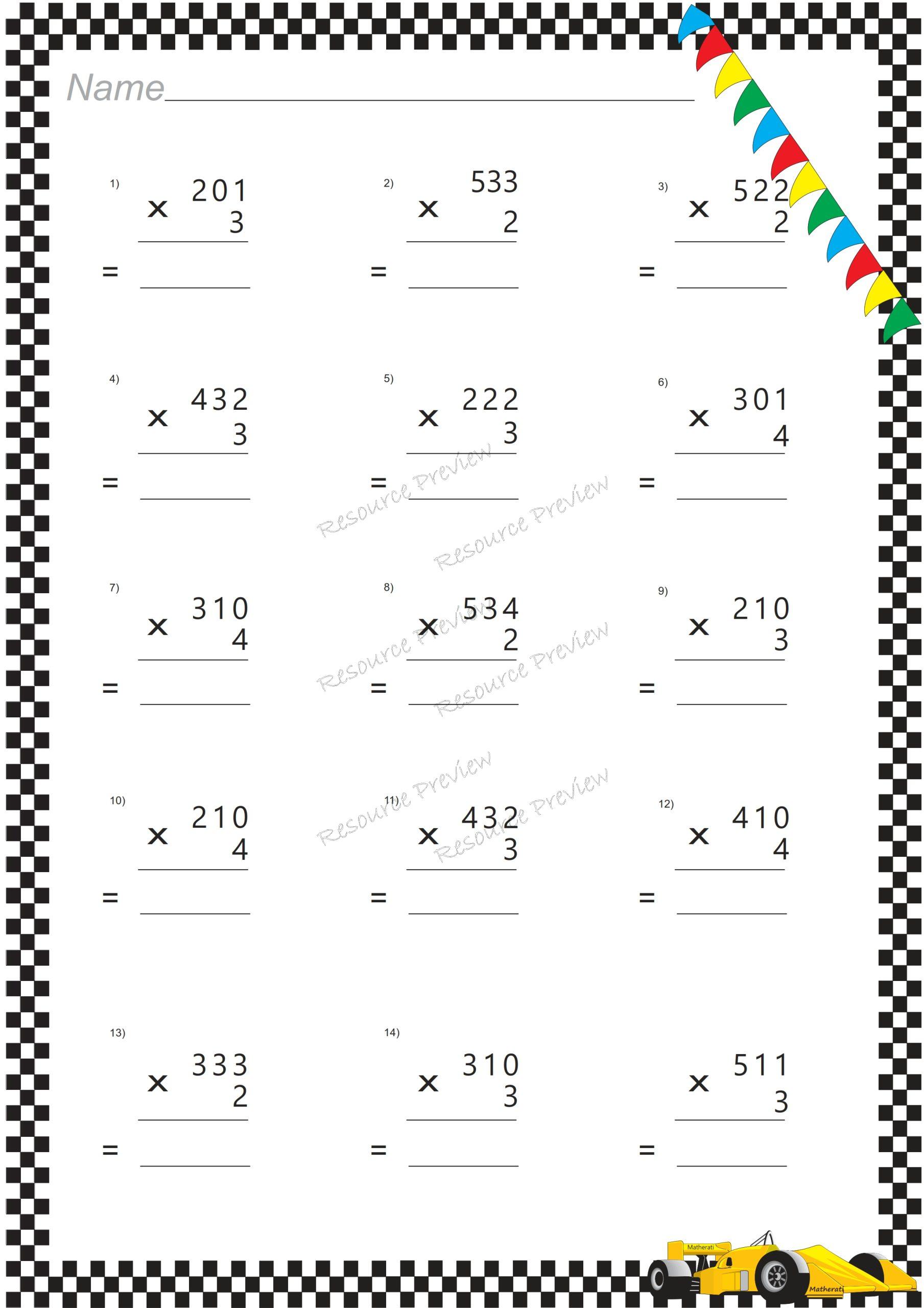 3dig x 1dig No regrouping Multiplication - Image 3