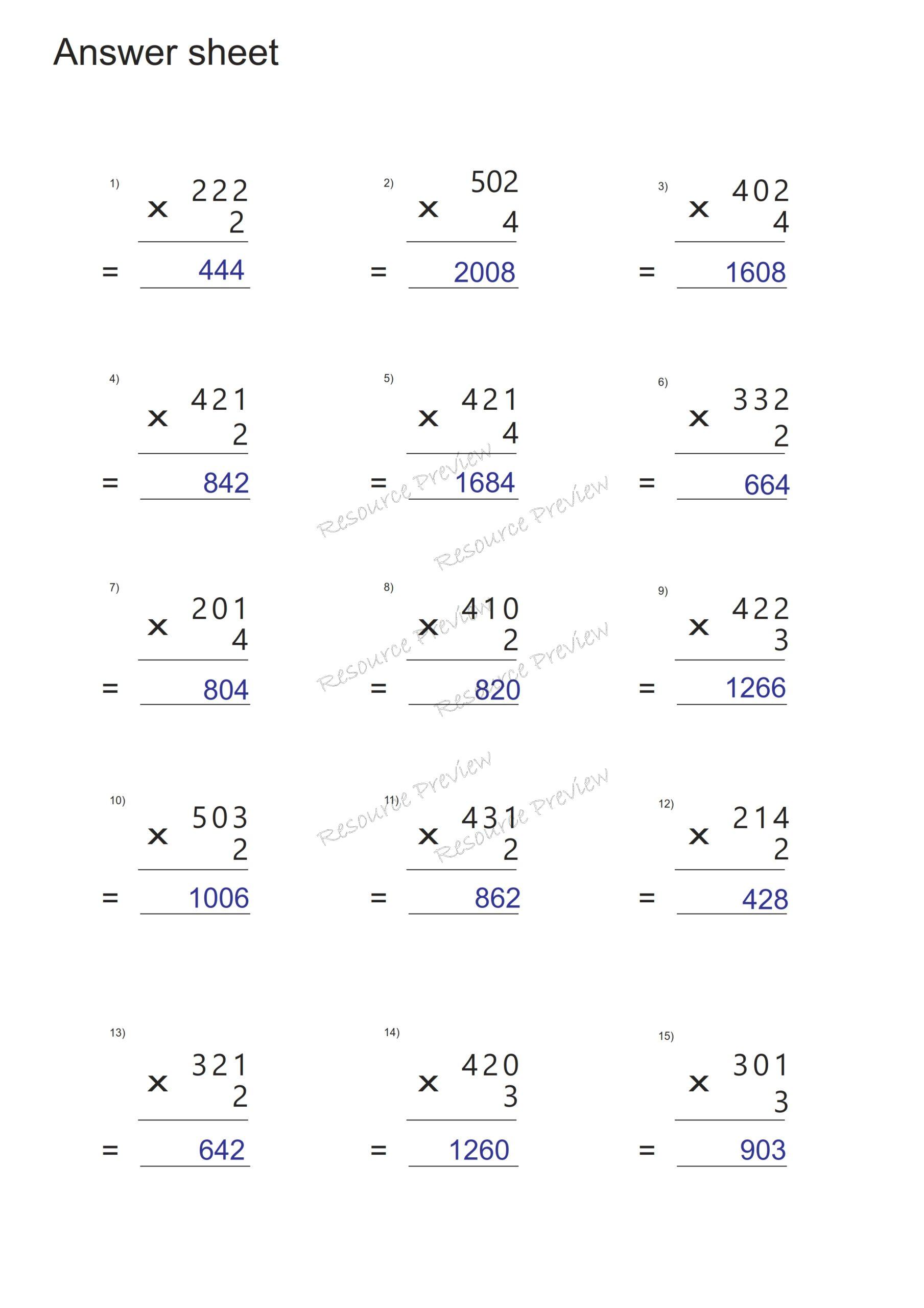 3dig x 1dig No regrouping Multiplication - Image 5