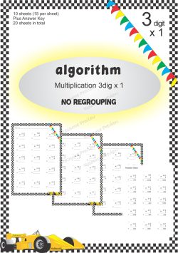 3dig x 1dig No regrouping Multiplication