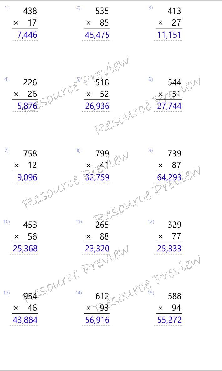 3dig x 2dig regrouping Multiplication - Image 3