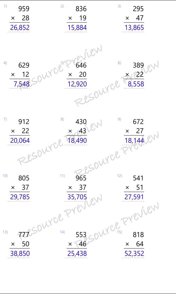 3dig x 2dig regrouping Multiplication - Image 2