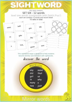 Sightword Grow and Mirror Lv1-6