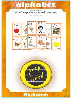 Alphabet flash cards prep lined
