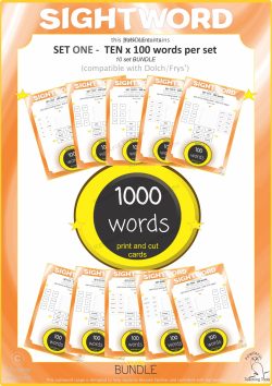 * BUNDLE Sightword card variety  10 set