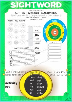 Sightword activities Lv1-10