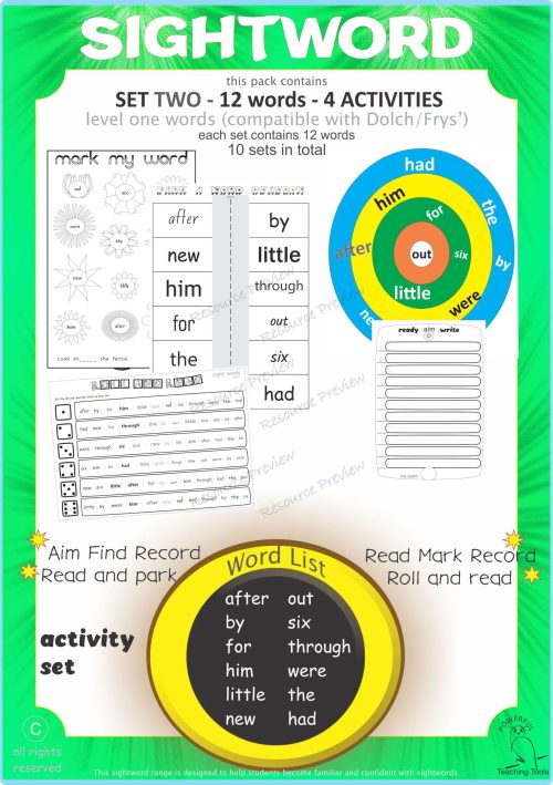 Sightword activities Lv1-2
