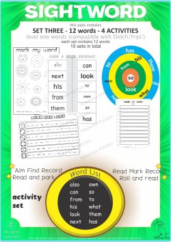 Sightword activities Lv1-3
