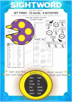 Sightword activities Lv1-3