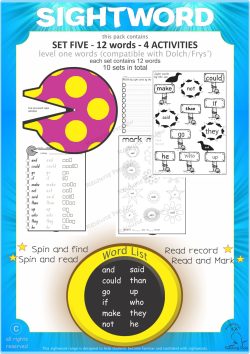 Sightword activities Lv1-5