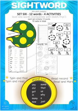 Sightword activities Lv1-6
