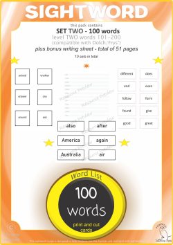Sightword card variety  2nd 100