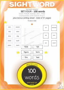 Sightword card variety  4th 100