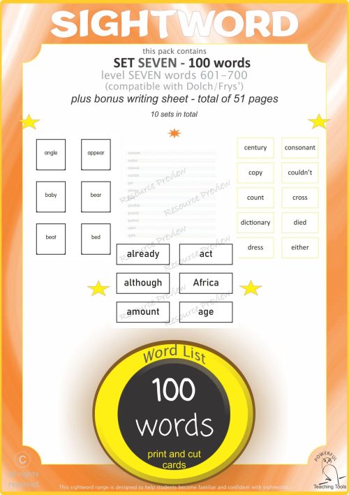 * BUNDLE Sightword card variety  10 set - Image 8