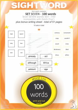 Sightword card variety  7th 100