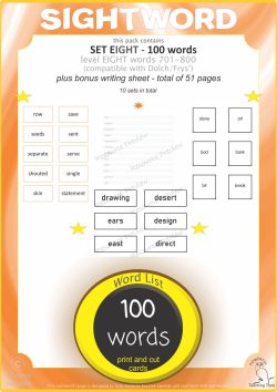 Sightword card variety  8th 100
