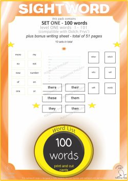 Sightword card variety  1st 100