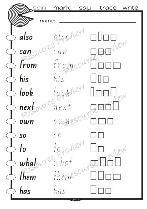 Sightword activities Lv1-3 - Image 5